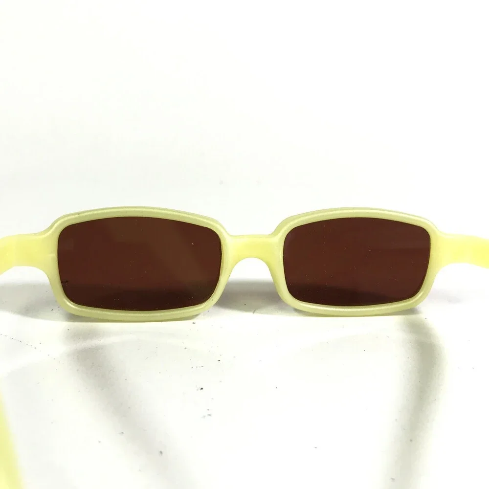 Miraflex Sunglasses NEW BABY 2 Yellow Rectangular Frames with Brown Lenses 42-14